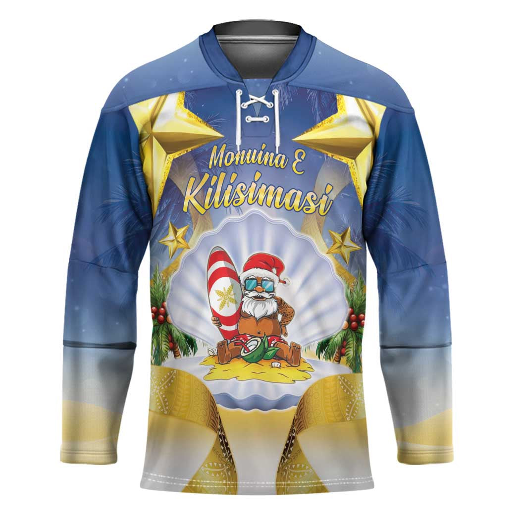 Niue Christmas Hockey Jersey Seashell Santa Beach Vibes LT05 Unisex Navy - Polynesian Pride