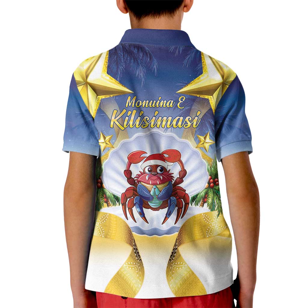 Niue Christmas Kid Polo Shirt Seashell Santa Beach Vibes LT05 - Polynesian Pride