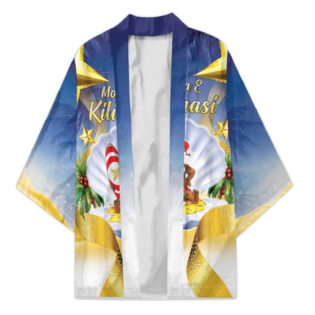 Niue Christmas Kimono Seashell Santa Beach Vibes LT05 Unisex Navy - Polynesian Pride