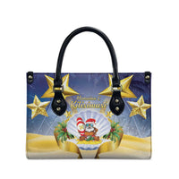 Niue Christmas Leather Bag Seashell Santa Beach Vibes LT05 - Polynesian Pride