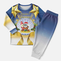 Niue Christmas Pajama Set Seashell Santa Beach Vibes LT05 Men Navy - Polynesian Pride