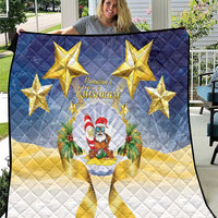 Niue Christmas Quilt Seashell Santa Beach Vibes LT05 Navy - Polynesian Pride