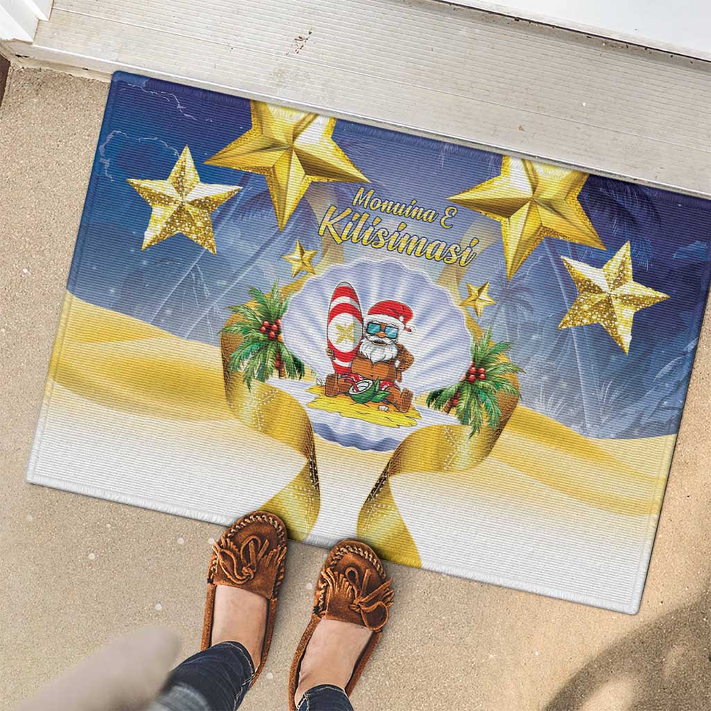 Niue Christmas Rubber Doormat Seashell Santa Beach Vibes LT05 - Polynesian Pride