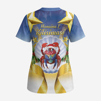 Niue Christmas Scrub Top Seashell Santa Beach Vibes LT05 - Polynesian Pride