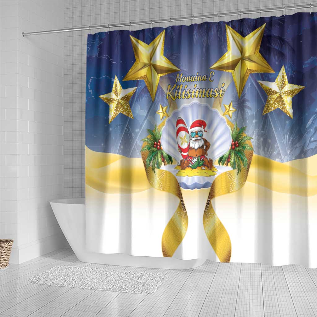 Niue Christmas Shower Curtain Seashell Santa Beach Vibes LT05 - Polynesian Pride
