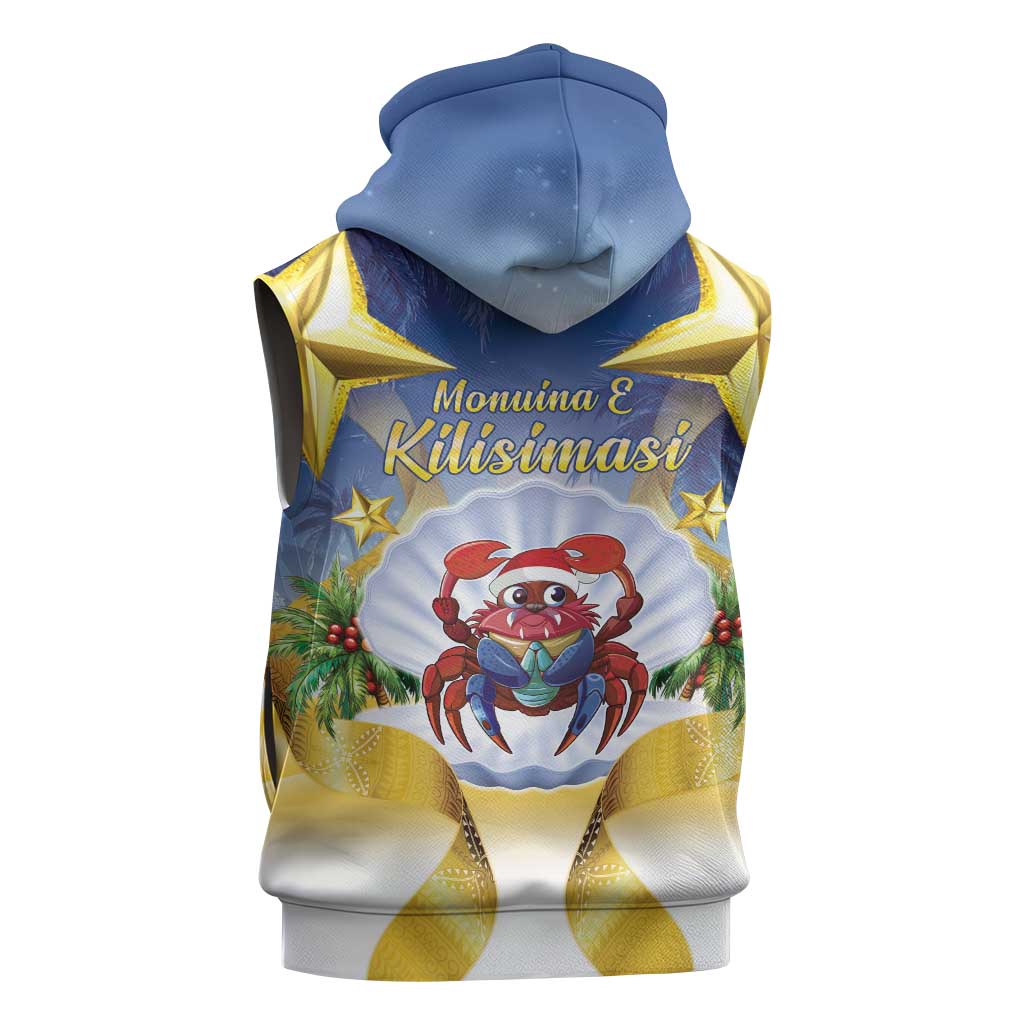 Niue Christmas Sleeveless Hoodie Seashell Santa Beach Vibes LT05 - Polynesian Pride