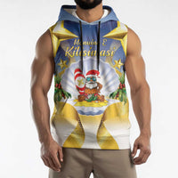 Niue Christmas Sleeveless Hoodie Seashell Santa Beach Vibes LT05 - Polynesian Pride