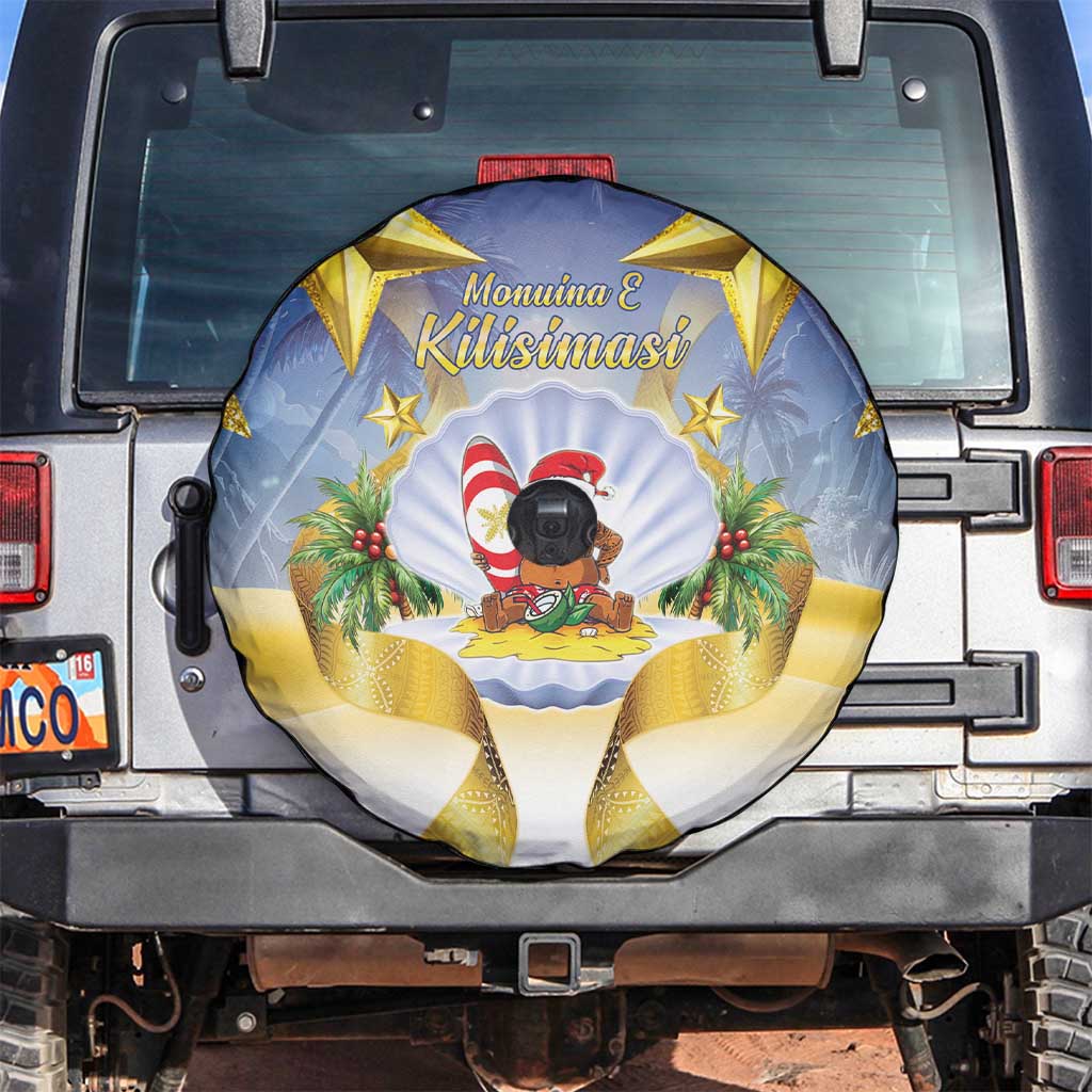 Niue Christmas Spare Tire Cover Seashell Santa Beach Vibes LT05 Navy - Polynesian Pride