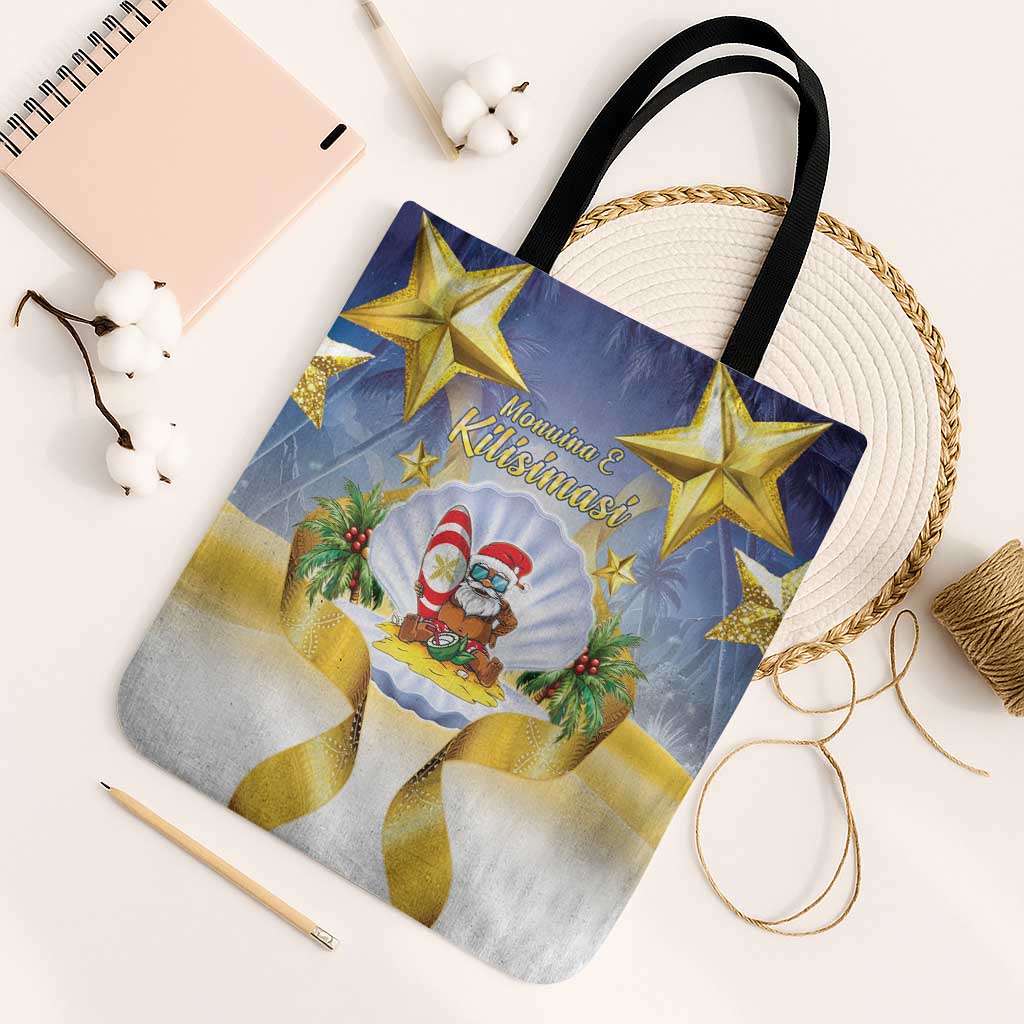 Niue Christmas Tote Bag Seashell Santa Beach Vibes LT05 Black Strap One Size Navy - Polynesian Pride