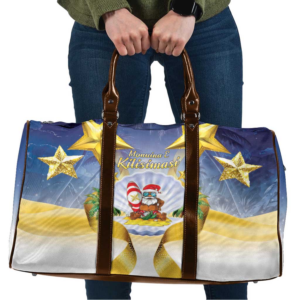 Niue Christmas Travel Bag Seashell Santa Beach Vibes LT05 Navy - Polynesian Pride
