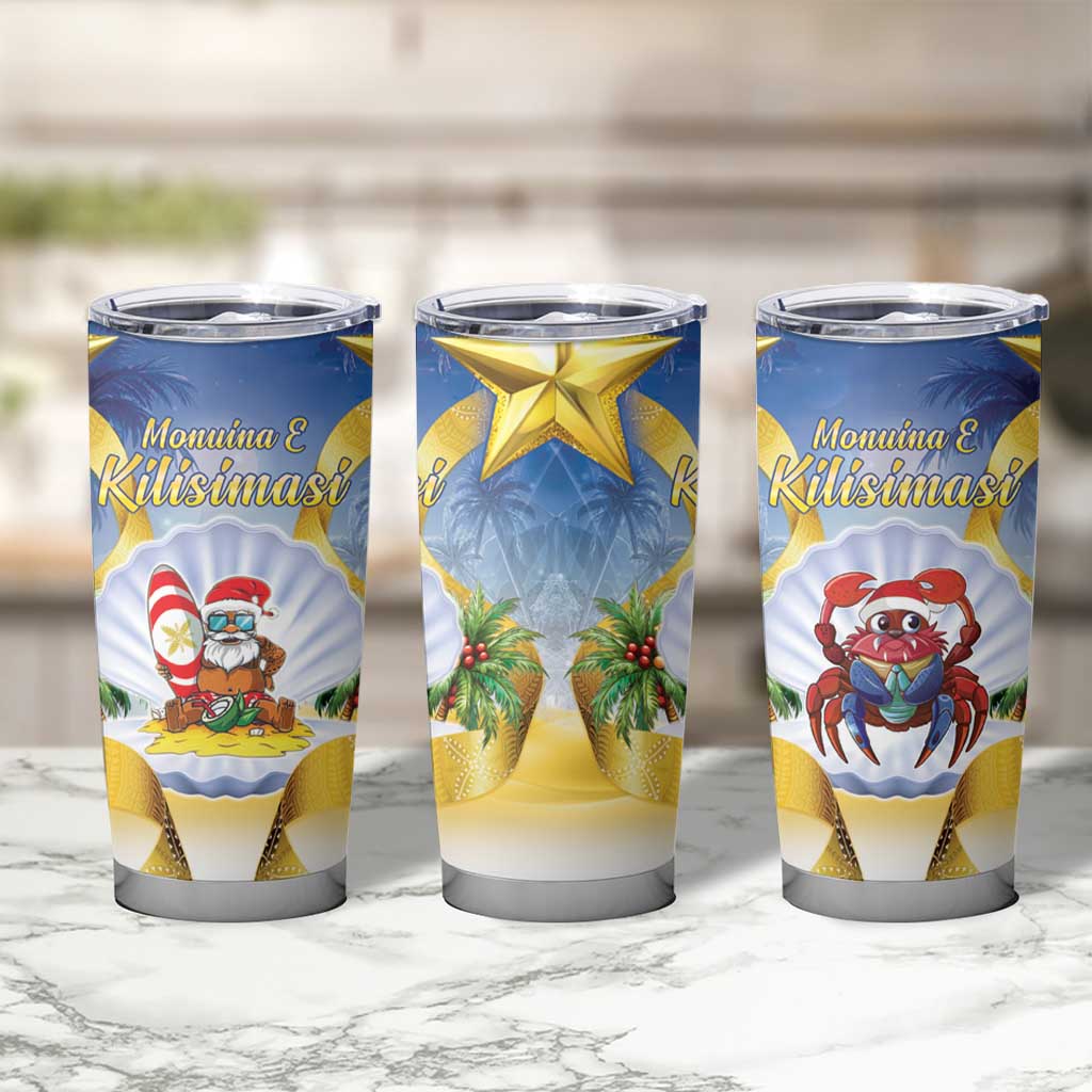 Niue Christmas Tumbler Cup Seashell Santa Beach Vibes LT05 - Polynesian Pride