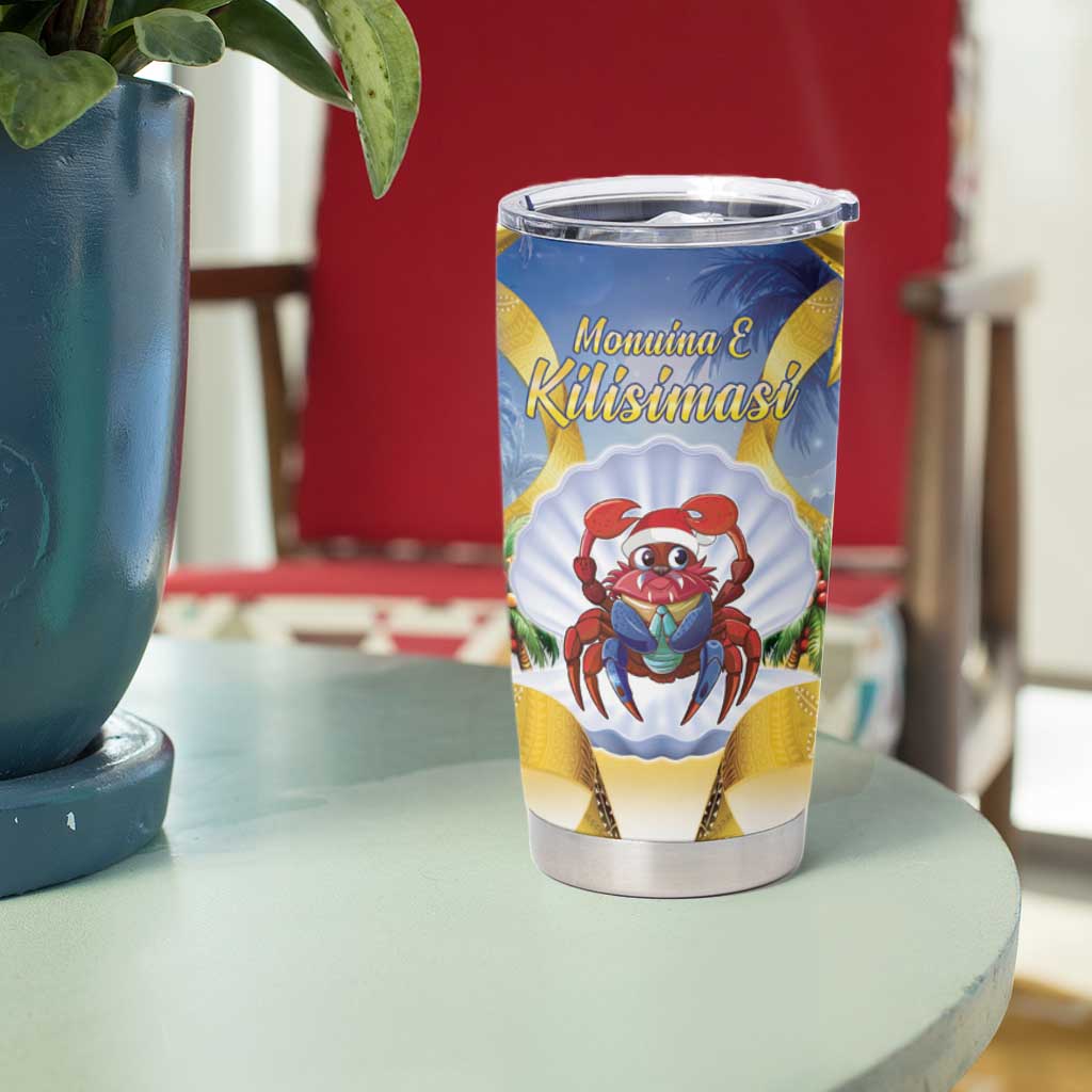 Niue Christmas Tumbler Cup Seashell Santa Beach Vibes LT05 - Polynesian Pride