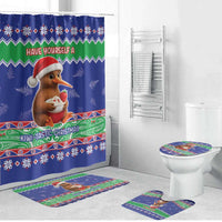 New Zealand Christmas Bathroom Set Have Yourself A Kiwi-tastic Christmas LT05 Bathroom Set (4 pcs) Blue - Polynesian Pride