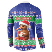 New Zealand Christmas Button Sweatshirt Have Yourself A Kiwi-tastic Christmas LT05 - Polynesian Pride