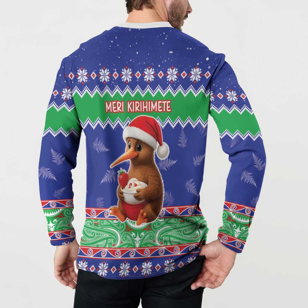 New Zealand Christmas Button Sweatshirt Have Yourself A Kiwi-tastic Christmas LT05 - Polynesian Pride