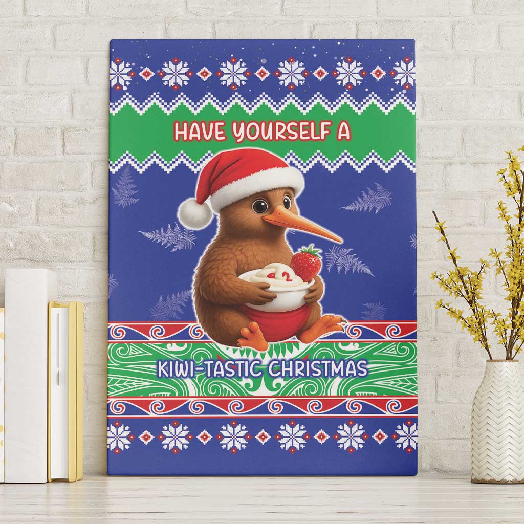 New Zealand Christmas Canvas Wall Art Have Yourself A Kiwi-tastic Christmas LT05 Without Frame Blue - Polynesian Pride
