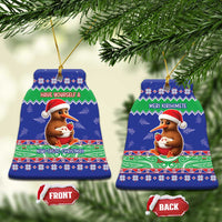 New Zealand Christmas Ceramic Ornament Have Yourself A Kiwi-tastic Christmas LT05 Bell Flake Blue - Polynesian Pride