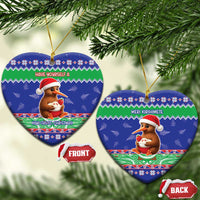 New Zealand Christmas Ceramic Ornament Have Yourself A Kiwi-tastic Christmas LT05 Heart Blue - Polynesian Pride