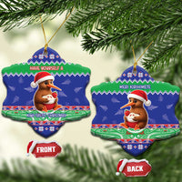 New Zealand Christmas Ceramic Ornament Have Yourself A Kiwi-tastic Christmas LT05 Snow Flake Blue - Polynesian Pride