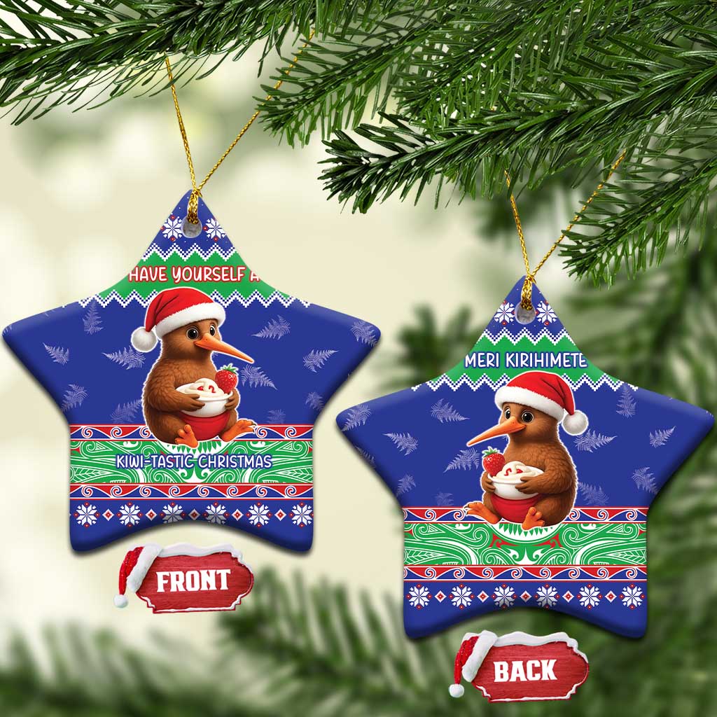 New Zealand Christmas Ceramic Ornament Have Yourself A Kiwi-tastic Christmas LT05 Star Blue - Polynesian Pride