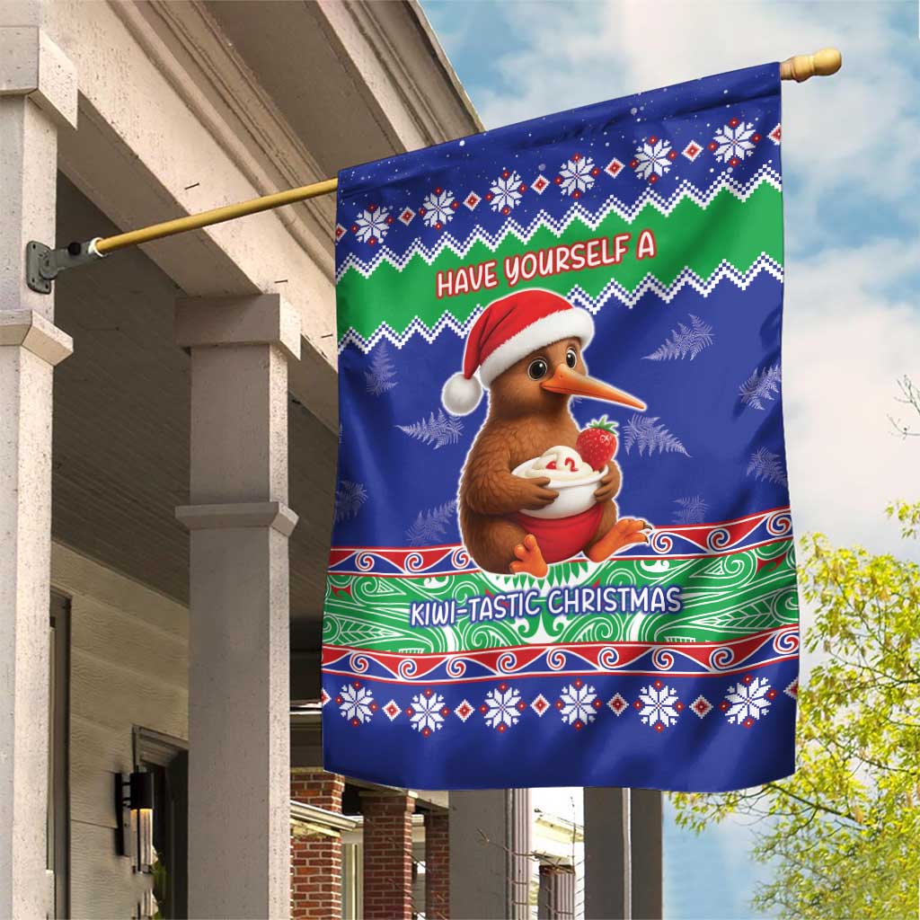 New Zealand Christmas Garden Flag Have Yourself A Kiwi-tastic Christmas LT05 House Flag Blue - Polynesian Pride