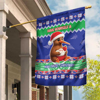New Zealand Christmas Garden Flag Have Yourself A Kiwi-tastic Christmas LT05 House Flag Blue - Polynesian Pride