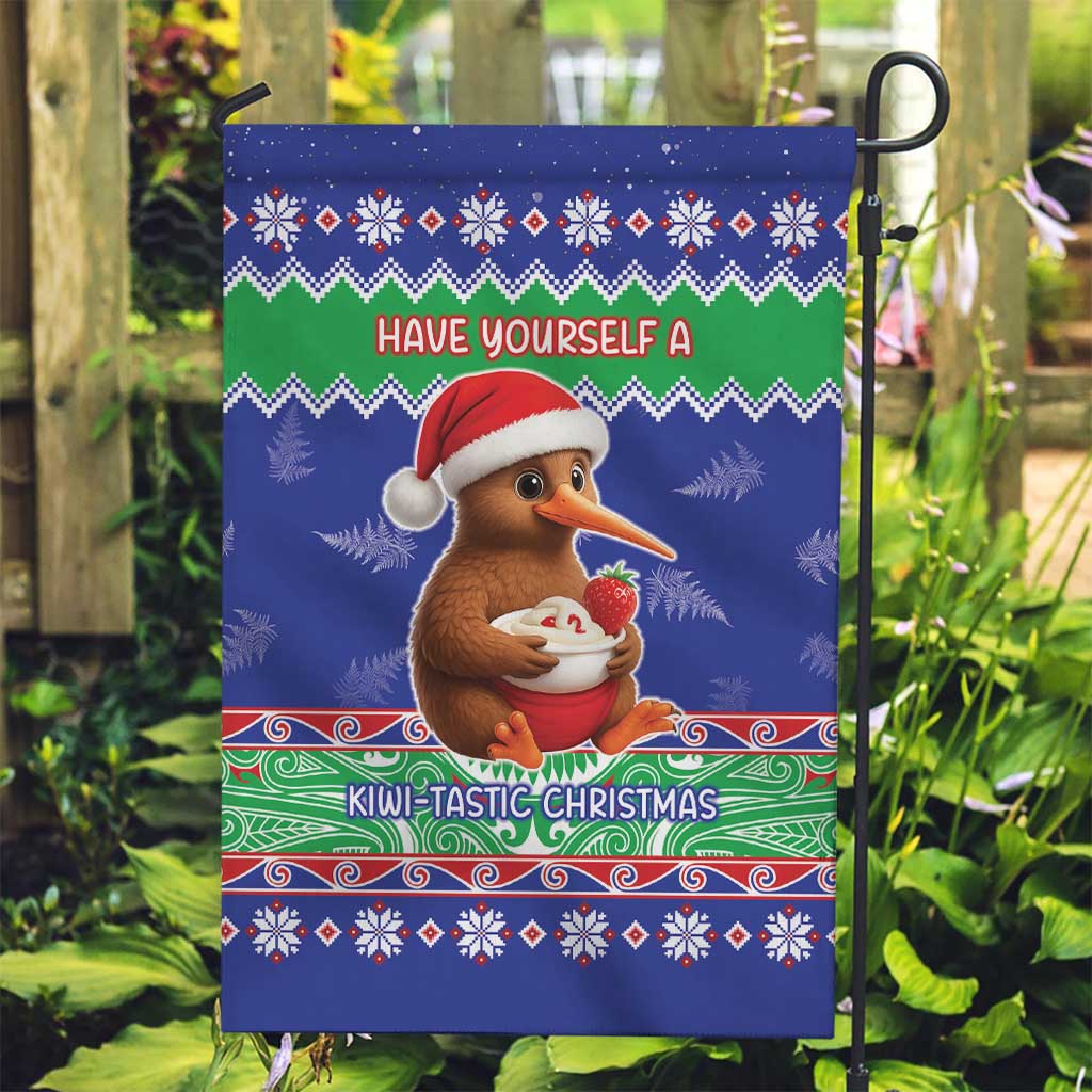 New Zealand Christmas Garden Flag Have Yourself A Kiwi-tastic Christmas LT05 Garden Flag Blue - Polynesian Pride