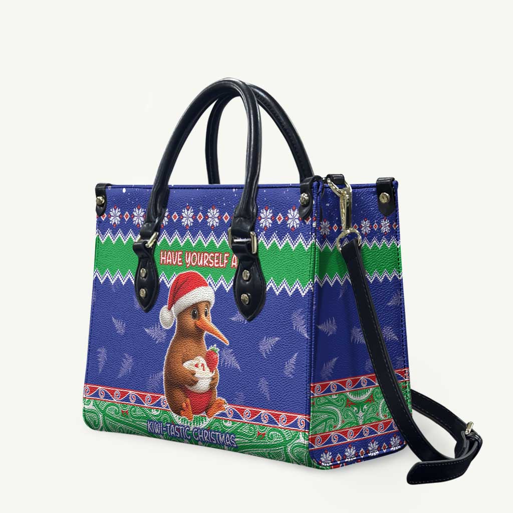 New Zealand Christmas Leather Bag Have Yourself A Kiwi-tastic Christmas LT05 Blue - Polynesian Pride