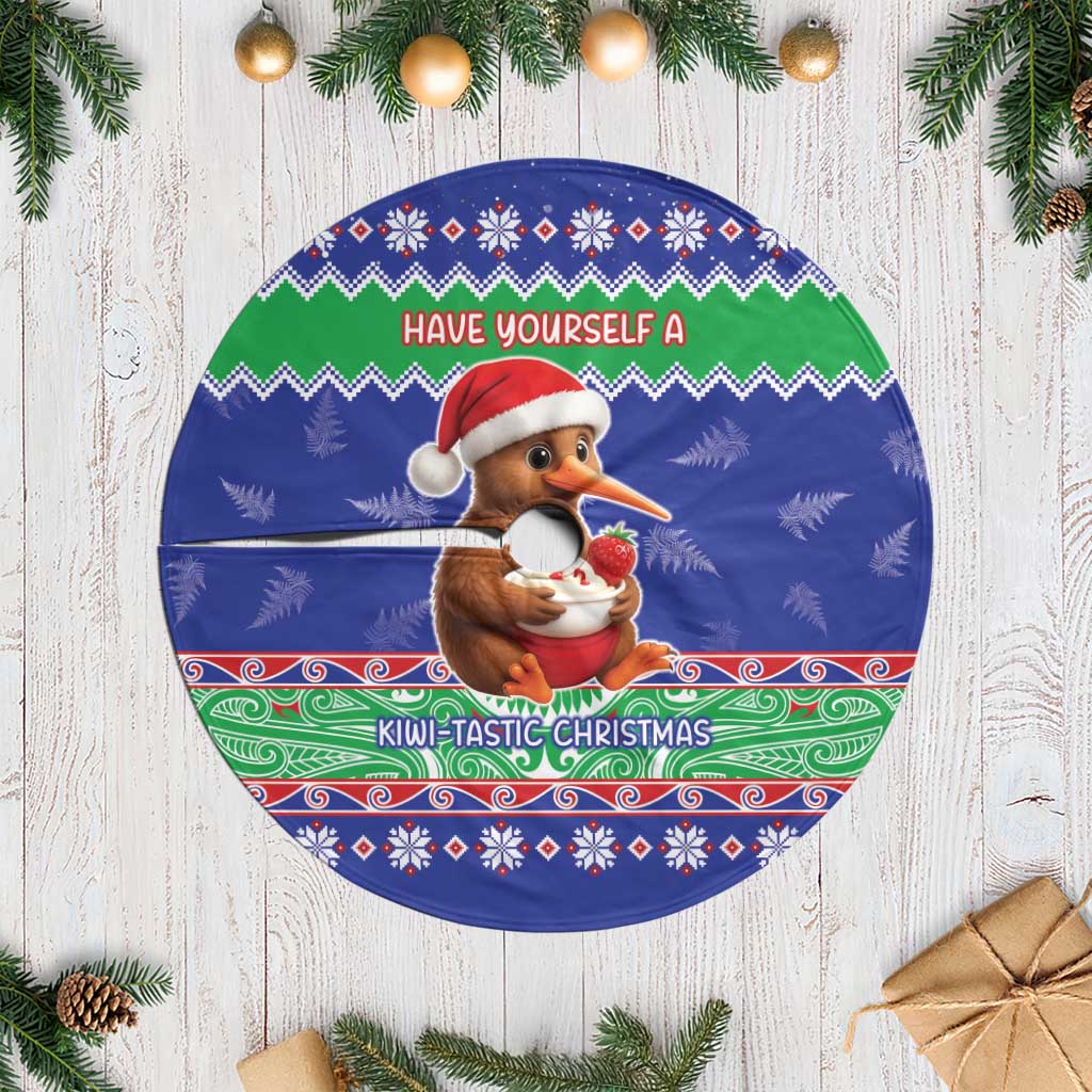 New Zealand Christmas Tree Skirt Have Yourself A Kiwi-tastic Christmas LT05 Casual Blue - Polynesian Pride