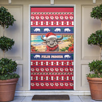 Guam Christmas Door Cover Felis Pasgua Carabao Santa LT05 Red - Polynesian Pride
