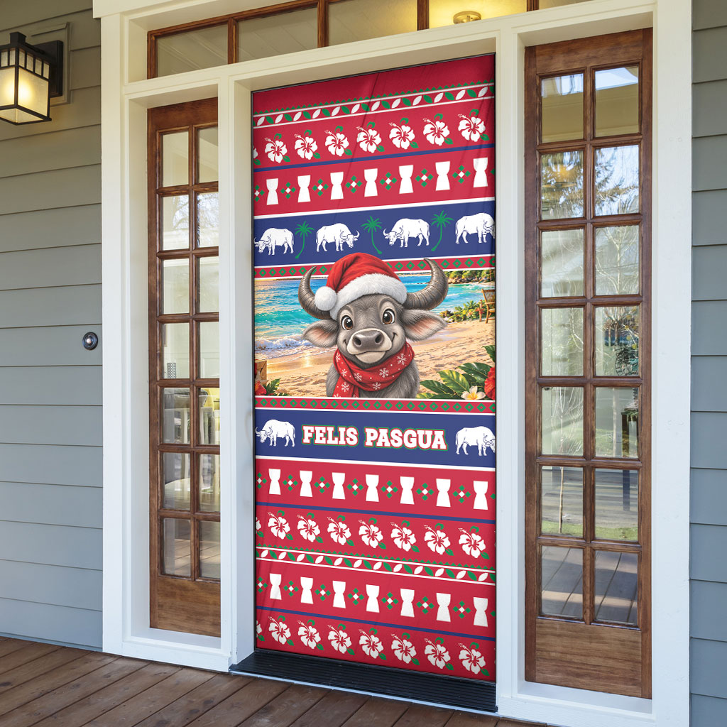 Guam Christmas Door Cover Felis Pasgua Carabao Santa LT05 - Polynesian Pride