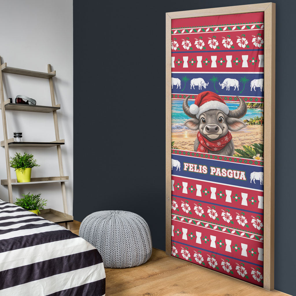 Guam Christmas Door Cover Felis Pasgua Carabao Santa LT05 - Polynesian Pride