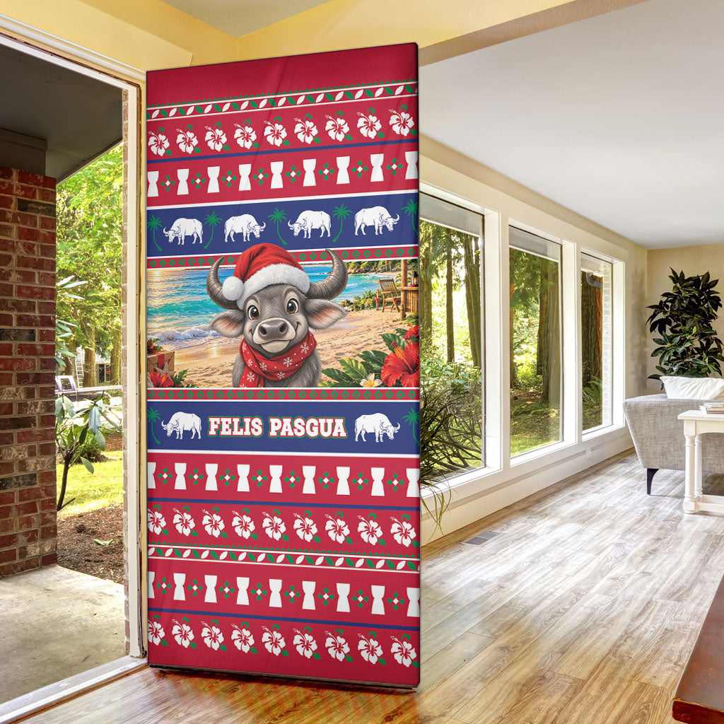 Guam Christmas Door Cover Felis Pasgua Carabao Santa LT05 - Polynesian Pride