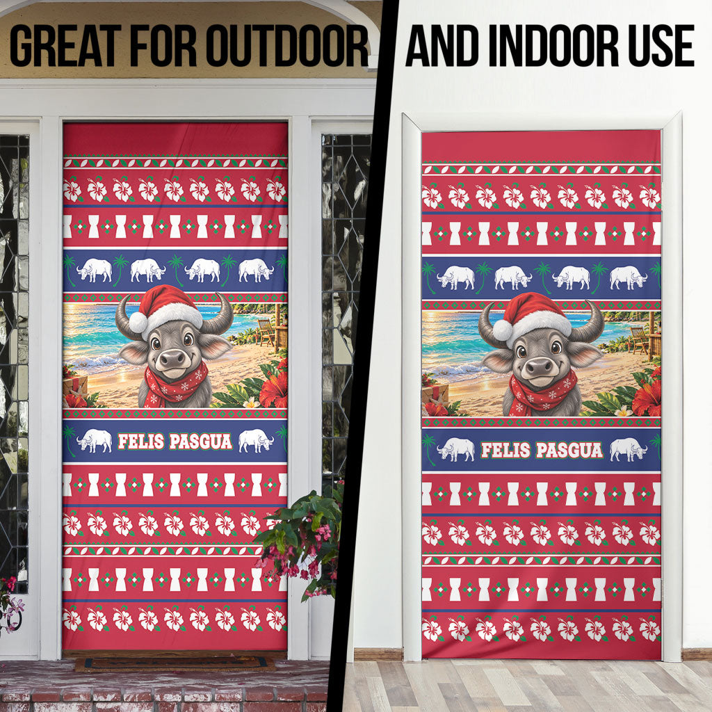 Guam Christmas Door Cover Felis Pasgua Carabao Santa LT05 - Polynesian Pride