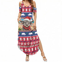 Guam Christmas Summer Maxi Dress Felis Pasgua Carabao Santa LT05 Women Red - Polynesian Pride