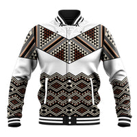 New Zealand Aotearoa Baseball Jacket Taniko Art Simple Style LT05 Unisex Brown - Polynesian Pride