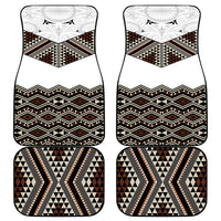 New Zealand Aotearoa Car Mats Taniko Art Simple Style LT05 Brown - Polynesian Pride
