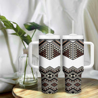 New Zealand Aotearoa Tumbler With Handle Taniko Art Simple Style LT05 - Polynesian Pride