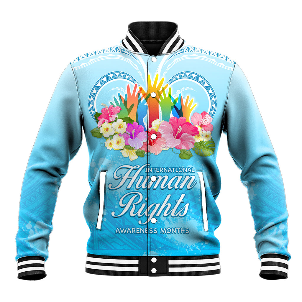 Universal Human Rights Month Baseball Jacket Polynesian Style LT05 Unisex Blue - Polynesian Pride