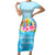 Universal Human Rights Month Family Matching Short Sleeve Bodycon Dress and Hawaiian Shirt Polynesian Style LT05 Mom's Dress Blue - Polynesian Pride