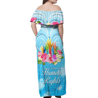 Universal Human Rights Month Off Shoulder Maxi Dress Polynesian Style LT05 - Polynesian Pride