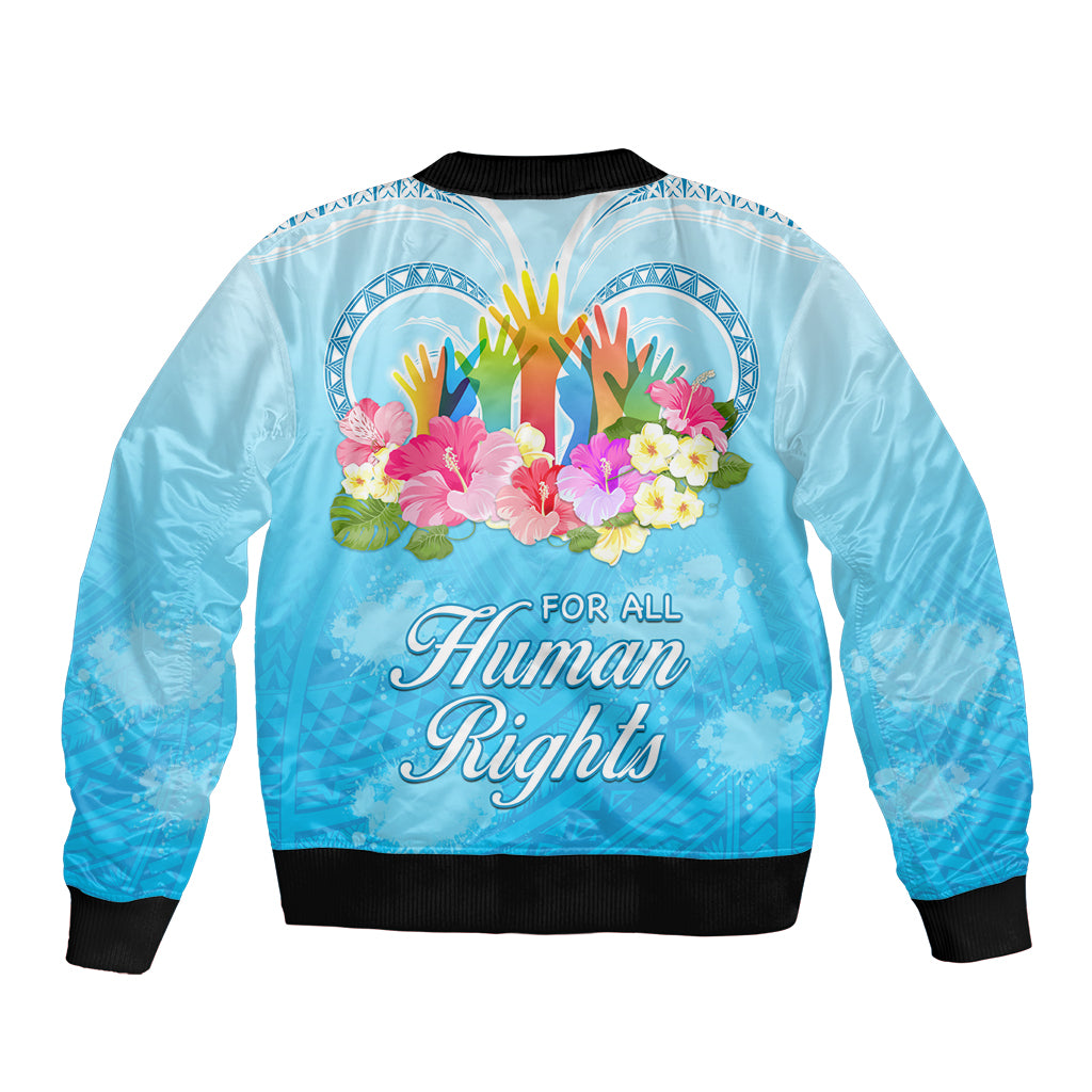 Universal Human Rights Month Sleeve Zip Bomber Jacket Polynesian Style LT05 - Polynesian Pride
