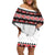 New Zealand Aotearoa Off Shoulder Short Dress With Kowhaiwhai Pattern Red Version LT05 Women Red - Polynesian Pride