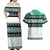 New Zealand Aotearoa Couples Matching Off Shoulder Maxi Dress and Hawaiian Shirt With Paua Shell Kowhaiwhai Pattern LT05 - Polynesian Pride