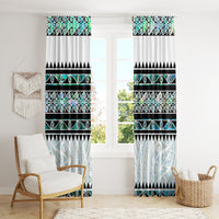 New Zealand Aotearoa Window Curtain With Paua Shell Kowhaiwhai Pattern LT05 - Polynesian Pride