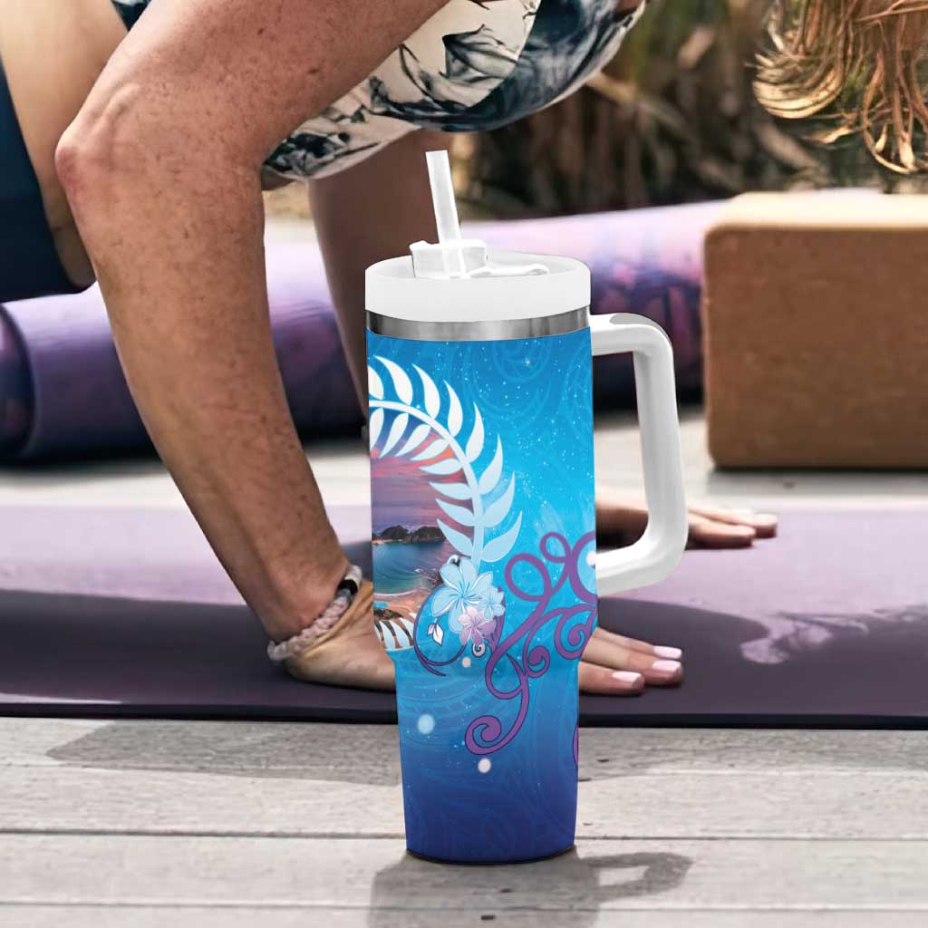 New Zealand Matapouri Beach Landscape Tumbler With Handle LT05 - Polynesian Pride