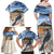 New Zealand Mount Taranaki Landscape Family Matching Off Shoulder Maxi Dress and Hawaiian Shirt Kokako Bird Polynesian Style