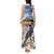 New Zealand Mount Taranaki Landscape Tank Maxi Dress Kokako Bird Polynesian Style