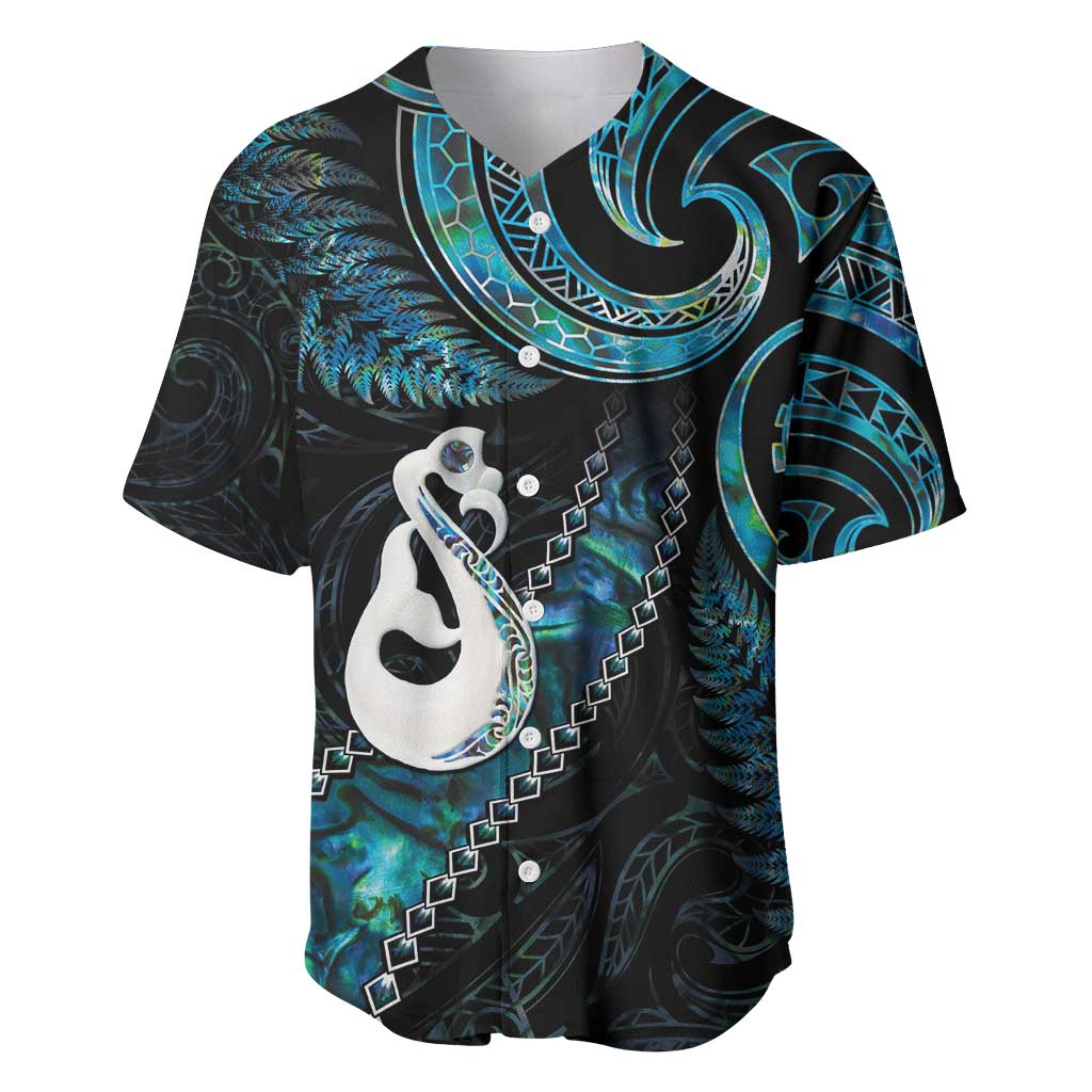 New Zealand Aotearoa Baseball Jersey Maori Manaia Paua Shell Glitter Turquoise LT05 Turquoise - Polynesian Pride