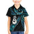 New Zealand Aotearoa Family Matching Mermaid Dress and Hawaiian Shirt Maori Manaia Paua Shell Glitter Turquoise